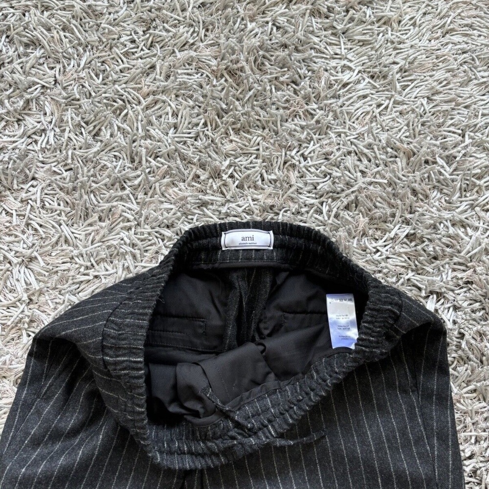 Ami Alexandre Mattiussi Pants Trousers Wool - Polyamide Striped - Picture 4 of 8